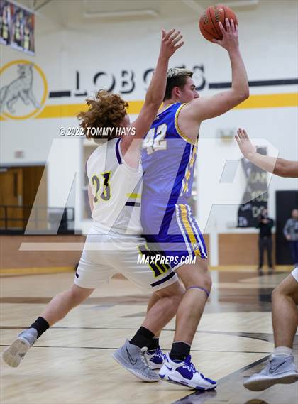 Thumbnail 1 in Merkel vs. Brock (UIL Basketball 3A Area Playoff) photogallery.