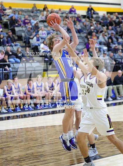 Thumbnail 3 in Merkel vs. Brock (UIL Basketball 3A Area Playoff) photogallery.