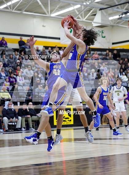 Thumbnail 2 in Merkel vs. Brock (UIL Basketball 3A Area Playoff) photogallery.