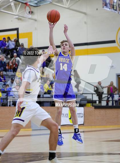 Thumbnail 2 in Merkel vs. Brock (UIL Basketball 3A Area Playoff) photogallery.