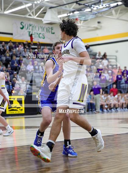 Thumbnail 1 in Merkel vs. Brock (UIL Basketball 3A Area Playoff) photogallery.