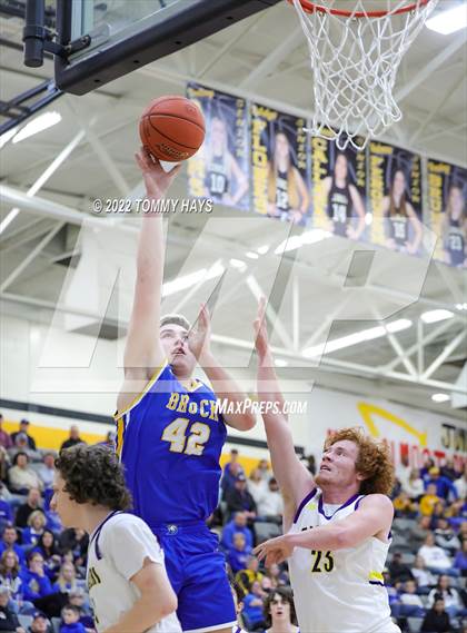 Thumbnail 2 in Merkel vs. Brock (UIL Basketball 3A Area Playoff) photogallery.