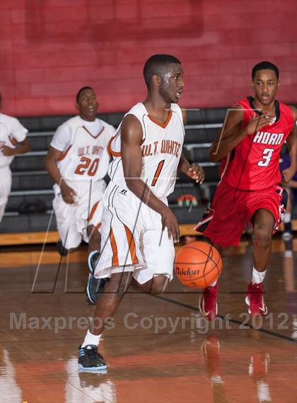 Thumbnail 1 in Horn [Dr. John] vs White [W.T.] (Carrollton-Farmers Branch Basketball Classic) photogallery.