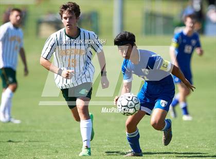 Thumbnail 2 in Christ School vs. Cary Academy (Ravenscroft Soccer Invitational) photogallery.