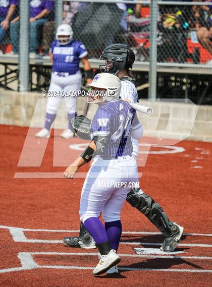 Thumbnail 2 in Guyer vs. Weslaco (UIL 6A Softball Semifinal) photogallery.