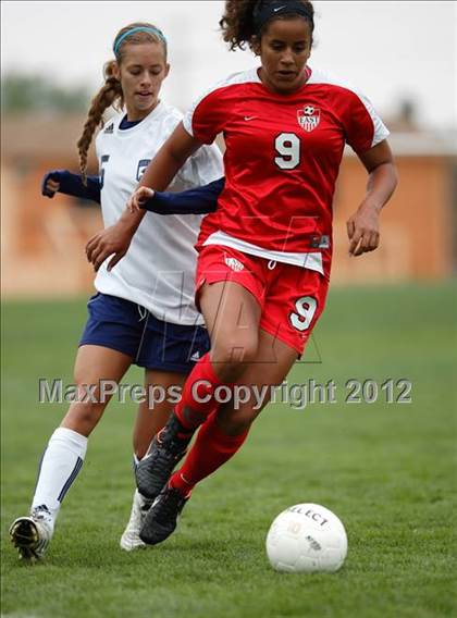 Thumbnail 1 in Columbine vs. Denver East (CHSAA Girls State Soccer Tournament) photogallery.