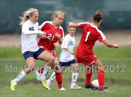 Thumbnail 1 in Columbine vs. Denver East (CHSAA Girls State Soccer Tournament) photogallery.