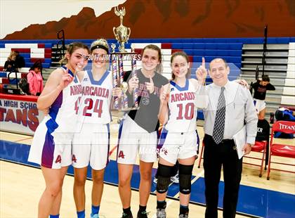 Thumbnail 1 in Arcadia vs. Pinnacle (Lady Titan Winter Hoops Classic Finals) photogallery.