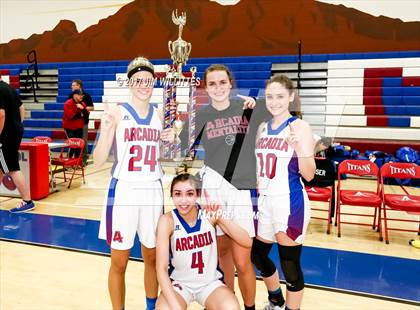 Thumbnail 2 in Arcadia vs. Pinnacle (Lady Titan Winter Hoops Classic Finals) photogallery.