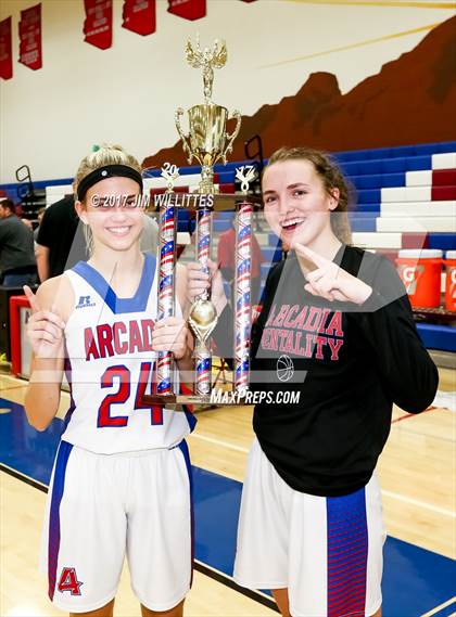 Thumbnail 1 in Arcadia vs. Pinnacle (Lady Titan Winter Hoops Classic Finals) photogallery.