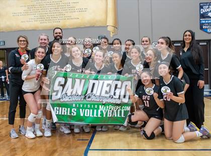 Thumbnail 3 in Francis Parker vs. Santa Fe Christian (CIF SDS D1 Girls Volleyball finals) photogallery.