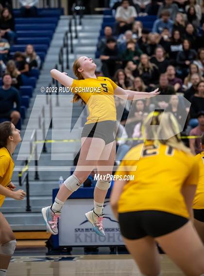 Thumbnail 2 in Francis Parker vs. Santa Fe Christian (CIF SDS D1 Girls Volleyball finals) photogallery.