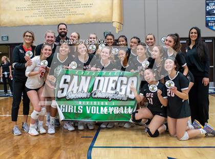 Thumbnail 1 in Francis Parker vs. Santa Fe Christian (CIF SDS D1 Girls Volleyball finals) photogallery.
