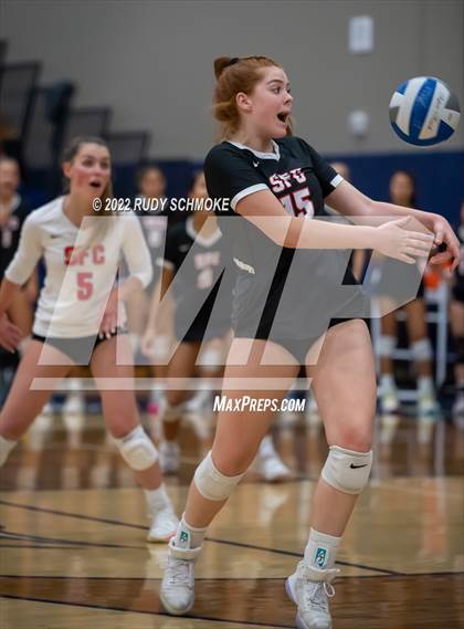 Thumbnail 3 in Francis Parker vs. Santa Fe Christian (CIF SDS D1 Girls Volleyball finals) photogallery.