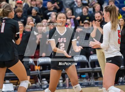 Thumbnail 2 in Francis Parker vs. Santa Fe Christian (CIF SDS D1 Girls Volleyball finals) photogallery.