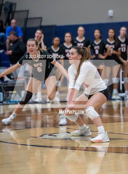 Thumbnail 3 in Francis Parker vs. Santa Fe Christian (CIF SDS D1 Girls Volleyball finals) photogallery.