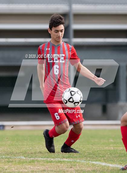 Thumbnail 1 in Lee [Robert E.] vs MacArthur [Douglas] (NEISD Soccer Tournament) photogallery.
