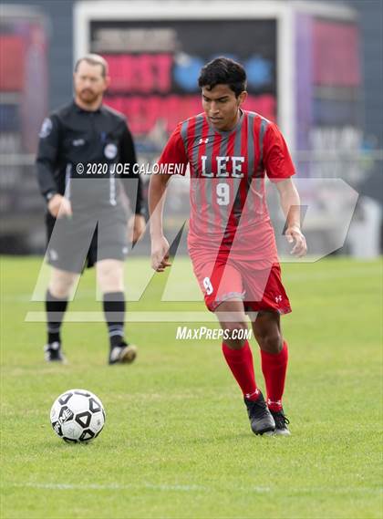 Thumbnail 3 in Lee [Robert E.] vs MacArthur [Douglas] (NEISD Soccer Tournament) photogallery.