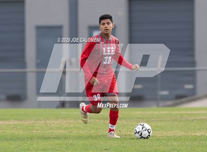 Thumbnail 1 in Lee [Robert E.] vs MacArthur [Douglas] (NEISD Soccer Tournament) photogallery.