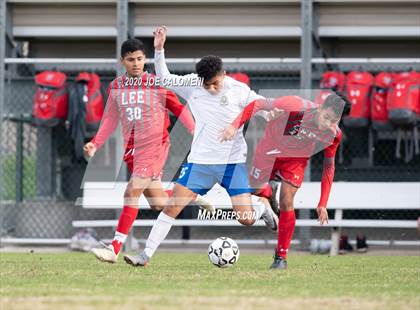 Thumbnail 3 in Lee [Robert E.] vs MacArthur [Douglas] (NEISD Soccer Tournament) photogallery.