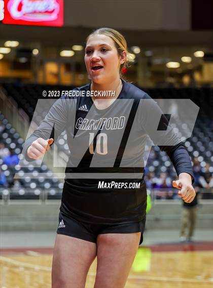 Thumbnail 2 in Crawford vs. Iola (UIL 2A Volleyball Final) photogallery.
