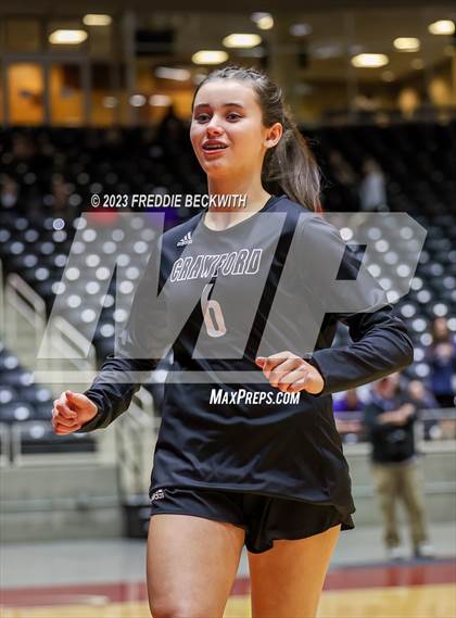 Thumbnail 2 in Crawford vs. Iola (UIL 2A Volleyball Final) photogallery.