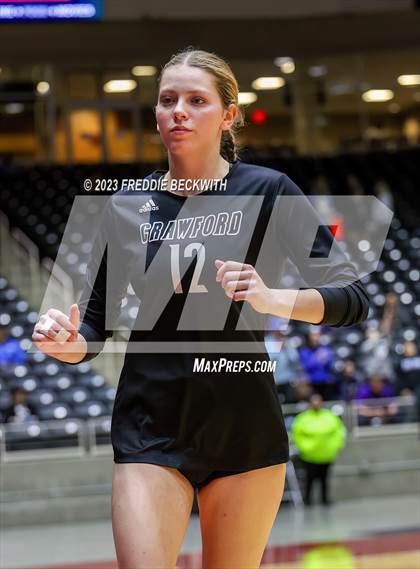Thumbnail 1 in Crawford vs. Iola (UIL 2A Volleyball Final) photogallery.
