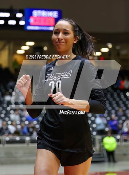 Thumbnail 1 in Crawford vs. Iola (UIL 2A Volleyball Final) photogallery.