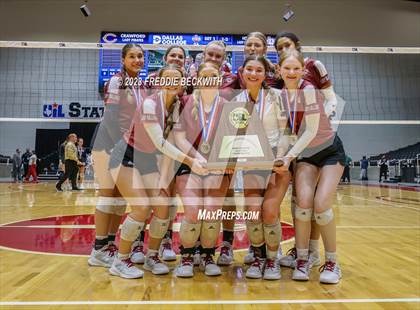 Thumbnail 3 in Crawford vs. Iola (UIL 2A Volleyball Final) photogallery.
