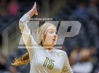 Thumbnail 3 in Crawford vs. Iola (UIL 2A Volleyball Final) photogallery.
