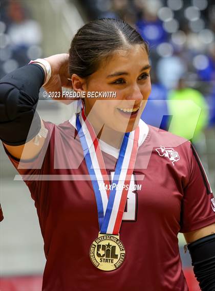 Thumbnail 2 in Crawford vs. Iola (UIL 2A Volleyball Final) photogallery.