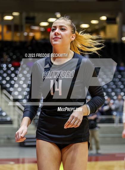 Thumbnail 2 in Crawford vs. Iola (UIL 2A Volleyball Final) photogallery.