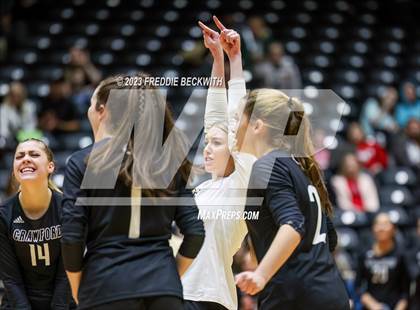 Thumbnail 1 in Crawford vs. Iola (UIL 2A Volleyball Final) photogallery.