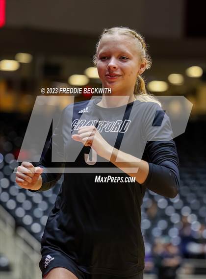 Thumbnail 3 in Crawford vs. Iola (UIL 2A Volleyball Final) photogallery.