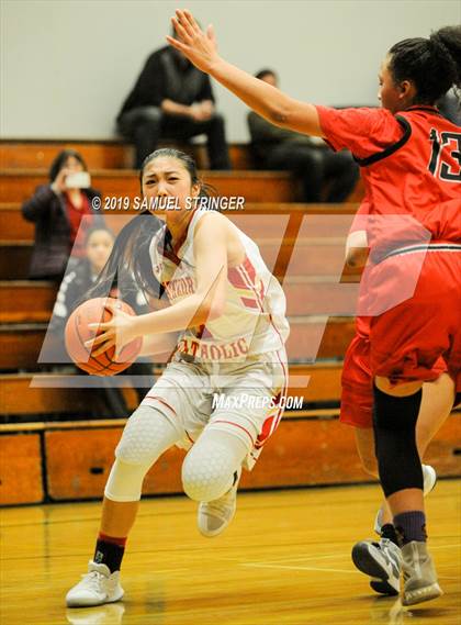 Thumbnail 2 in Cathedral Catholic vs. West Campus (St.Mary's Stockton MLK Classic) photogallery.