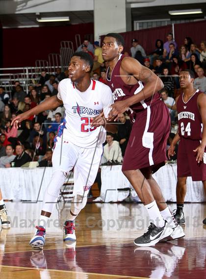 Thumbnail 2 in Worcester Academy vs Wilbraham & Monson Academy (Spalding Hoophall Classic)  photogallery.
