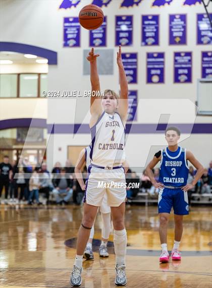 Thumbnail 2 in Indianapolis Bishop Chatard vs Guerin Catholic (IHSAA Sectional 27 semi-final playoff) photogallery.