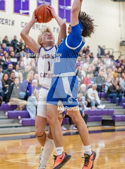 Thumbnail 2 in Indianapolis Bishop Chatard vs Guerin Catholic (IHSAA Sectional 27 semi-final playoff) photogallery.