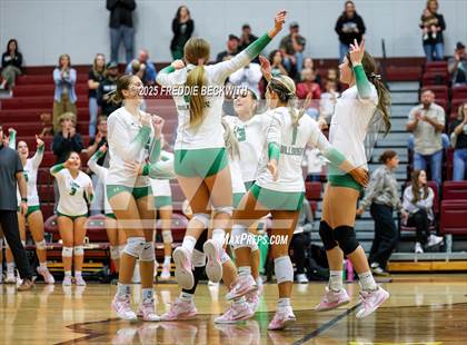 Thumbnail 2 in Tioga vs. Wolfe City (UIL 2A Volleyball Area Playoff) photogallery.