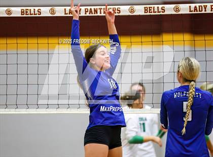 Thumbnail 1 in Tioga vs. Wolfe City (UIL 2A Volleyball Area Playoff) photogallery.
