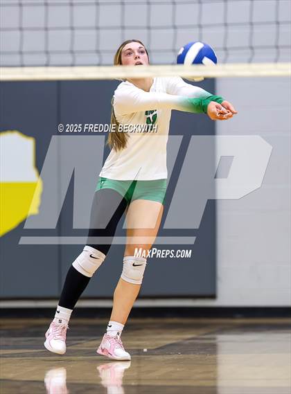 Thumbnail 1 in Tioga vs. Wolfe City (UIL 2A Volleyball Area Playoff) photogallery.