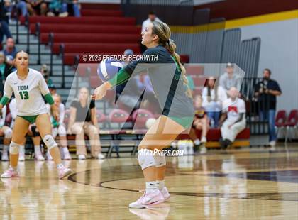 Thumbnail 3 in Tioga vs. Wolfe City (UIL 2A Volleyball Area Playoff) photogallery.
