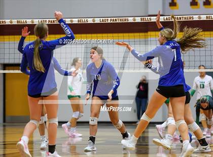 Thumbnail 2 in Tioga vs. Wolfe City (UIL 2A Volleyball Area Playoff) photogallery.