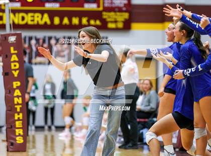 Thumbnail 2 in Tioga vs. Wolfe City (UIL 2A Volleyball Area Playoff) photogallery.