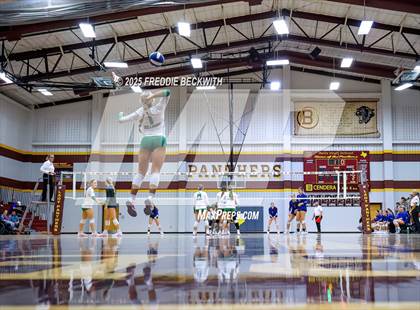 Thumbnail 3 in Tioga vs. Wolfe City (UIL 2A Volleyball Area Playoff) photogallery.