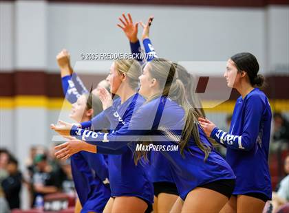 Thumbnail 3 in Tioga vs. Wolfe City (UIL 2A Volleyball Area Playoff) photogallery.