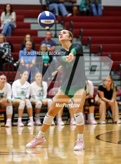 Thumbnail 2 in Tioga vs. Wolfe City (UIL 2A Volleyball Area Playoff) photogallery.