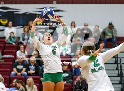 Thumbnail 3 in Tioga vs. Wolfe City (UIL 2A Volleyball Area Playoff) photogallery.