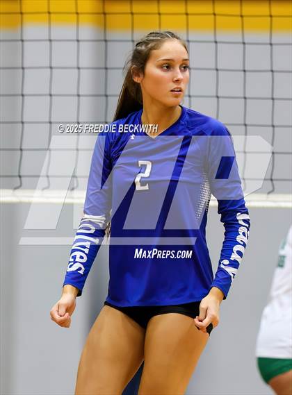 Thumbnail 1 in Tioga vs. Wolfe City (UIL 2A Volleyball Area Playoff) photogallery.