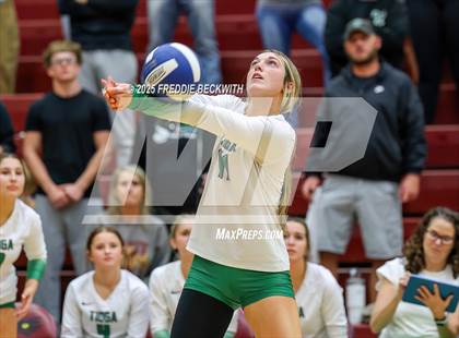 Thumbnail 2 in Tioga vs. Wolfe City (UIL 2A Volleyball Area Playoff) photogallery.